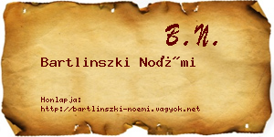 Bartlinszki Noémi névjegykártya